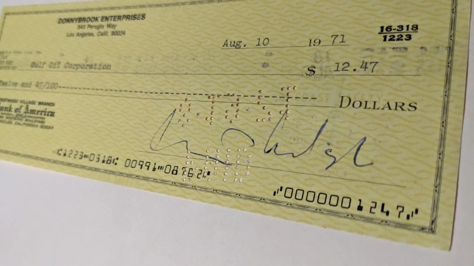Walt Disney Autograph " BILL WALSH " Movie Producer Signature Mickey Mouse I11, изображение 2