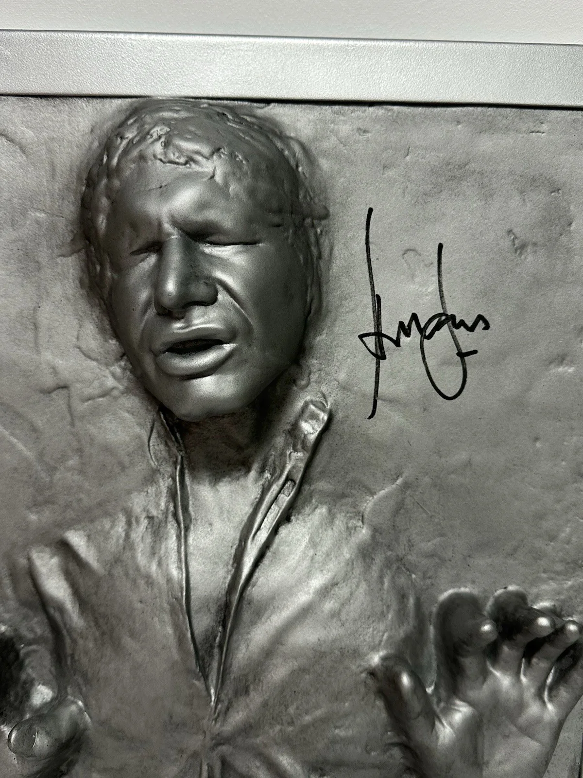 Harrison Ford — Harrison Ford Hand Signed Han Solo Carbonite Plaque Wall Decor Star Wars JSA COA, изображение 2