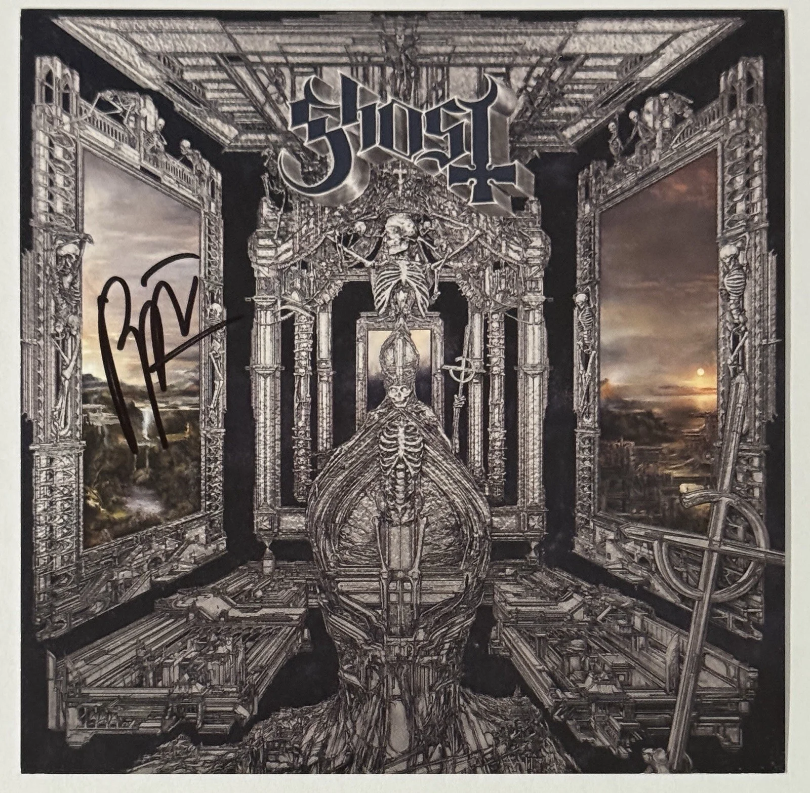 Ghost SIGNED Skeleta Album Card Autograph PAPA V PERPETUA & CD BAS Beckett COA, image 2
