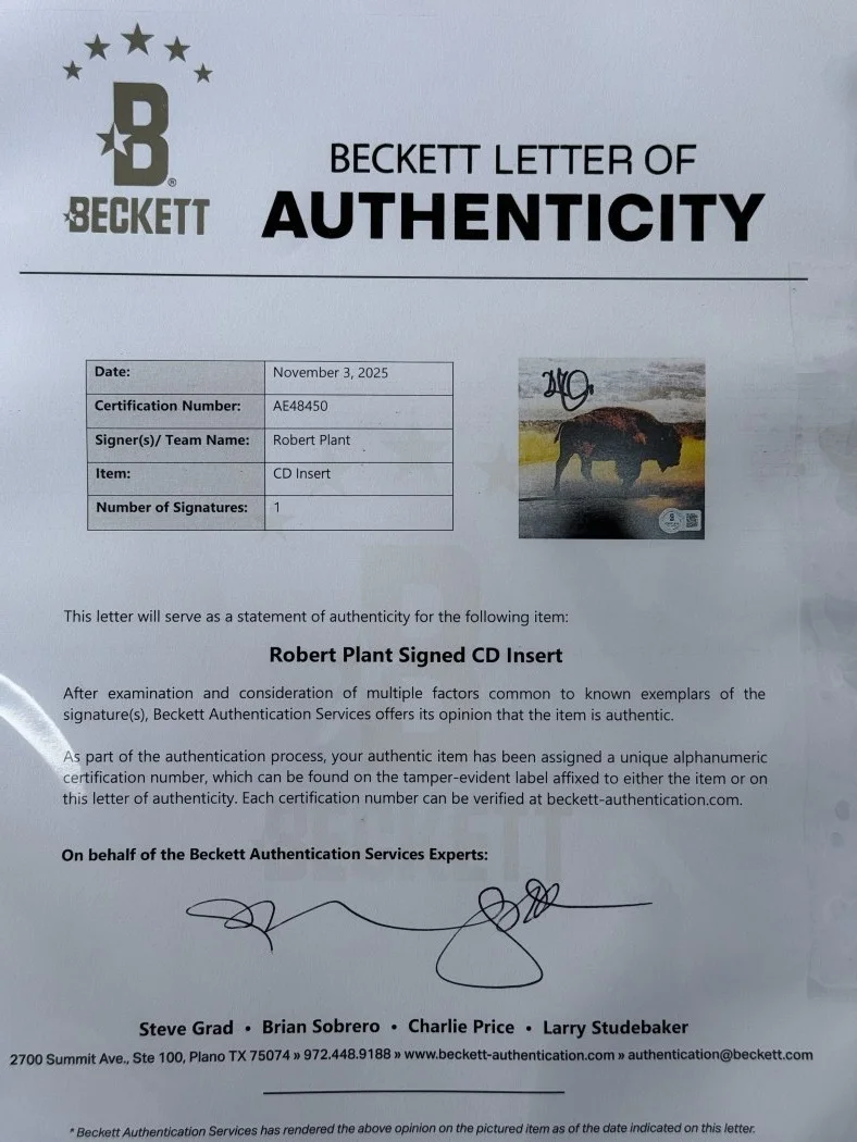 Robert Plant Signed Autographed CD Insert Stairway To Heaven Custom Framed BAS, image 4