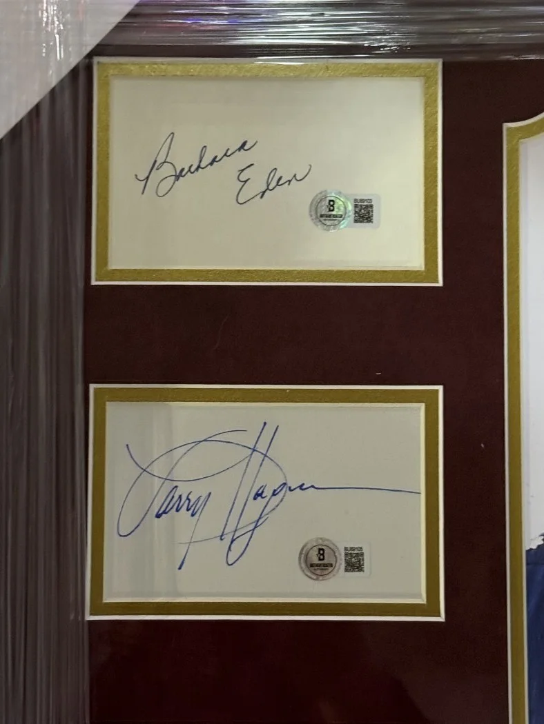 Barbara Eden, Larry Hagman, Bill Daily — My Dream of Jeannie Signed Autographed Barbara Eden Larry Hagman +2 Framed BAS, изображение 2
