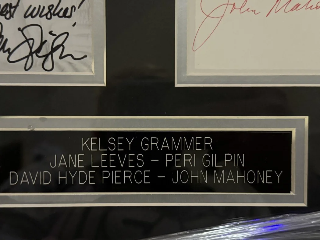 Kelsey Grammer, Jane Leeves, Peri Gilpin — Frasier Signed Cast Cuts Kesley Grammer Jane Leeves Peri Gilpin +2 Framed JSA, image 4