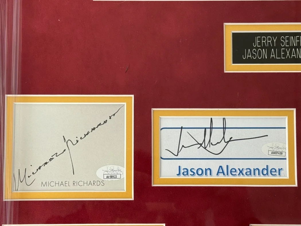 Jerry Seinfeld, Michael Richards, Jason Alexander — Seinfeld Signed Cast Jerry Seinfeld Michael Richards Dreyfus Alexander Framed, image 2