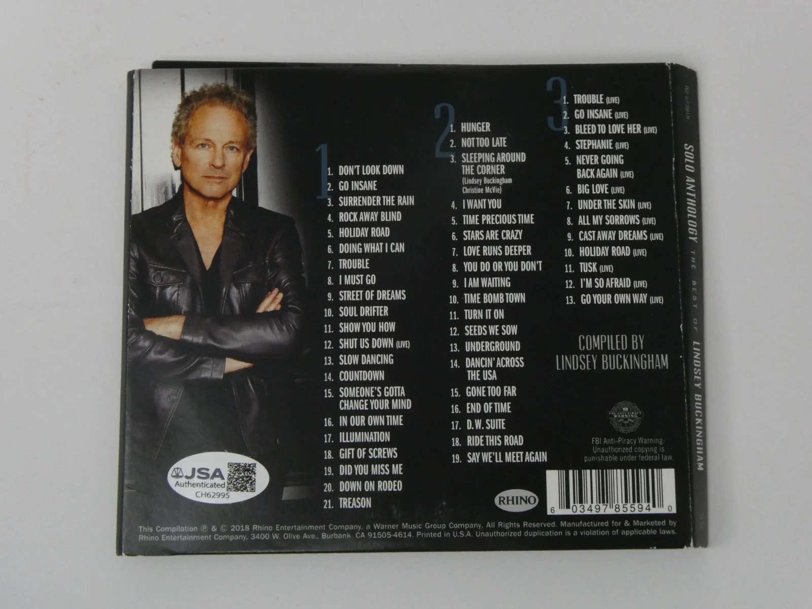 Lindsey Buckingham Signed CD Cover Solo Anthology Best Of Autographed JSA COA, image 4