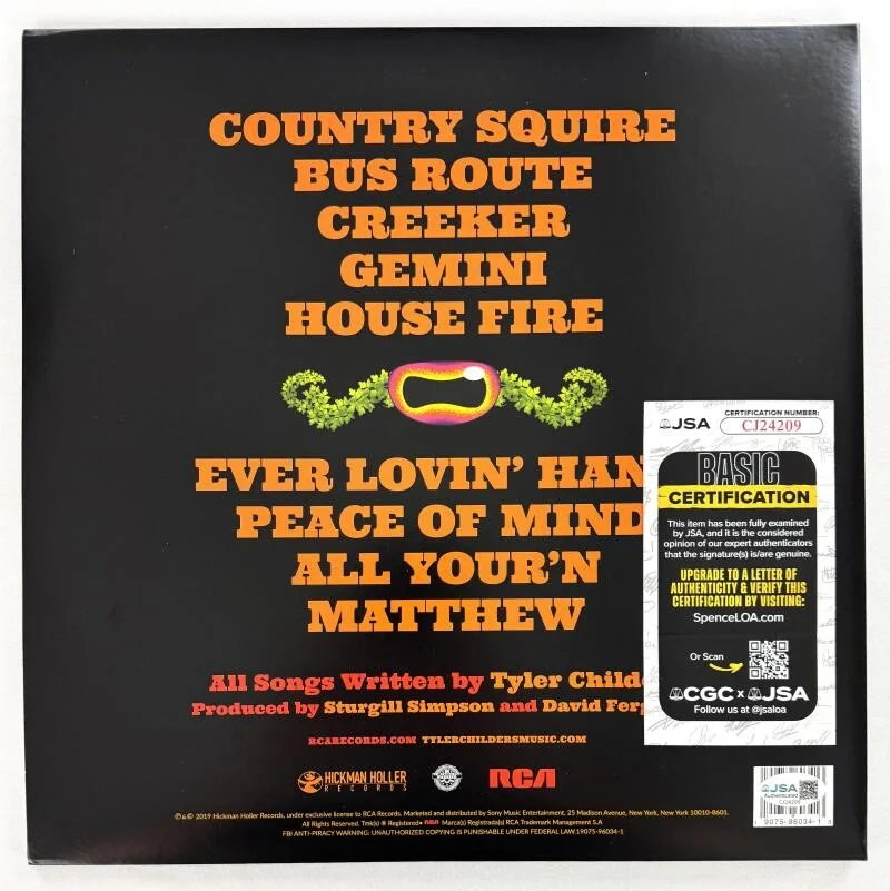 Tyler Childers — Tyler Childers Signed Autograph Album Vinyl Record Country Squire w/ JSA COA, изображение 2