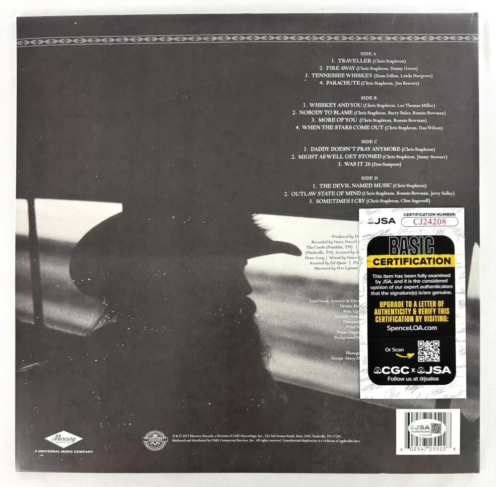 Chris Stapleton — Chris Stapleton Signed Autograph Traveller Album Vinyl Record LP Country JSA COA, изображение 2