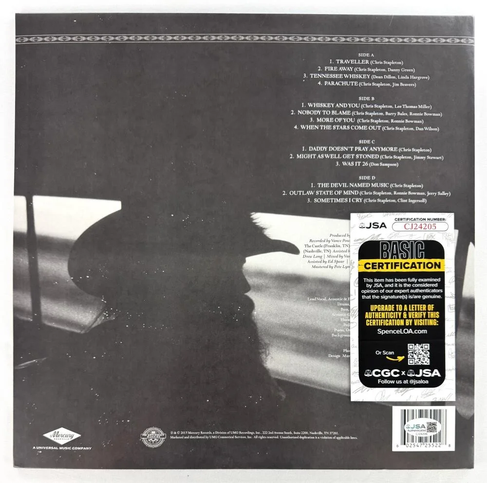 Chris Stapleton — Chris Stapleton Signed Autograph Traveller Album Vinyl Record LP w/ JSA COA, image 2