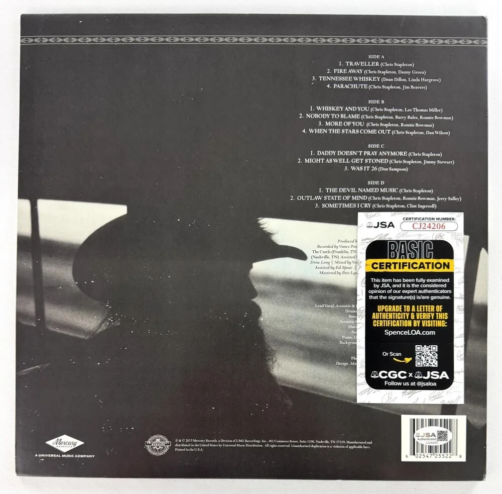 Chris Stapleton — Chris Stapleton Signed Autograph Traveller Album Vinyl Record w/ JSA COA, изображение 2