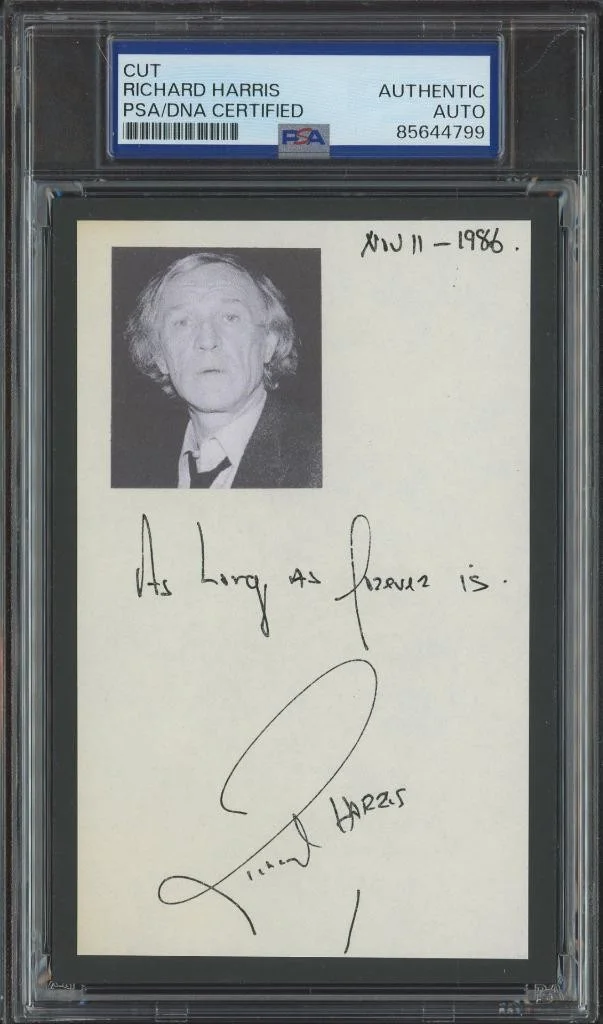 Richard Harris — RICHARD HARRIS autograph cut | "Harry Potter" & "Gladiator" - signed PSA/DNA
