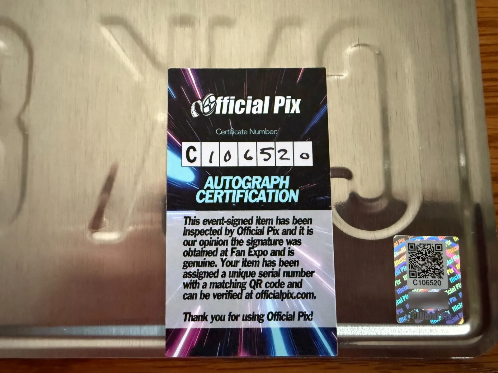 JARED PADALECKI — JARED PADALECKI SIGNED SUPERNATURAL LICENSE PLATE OFFICIAL PIX SAM WINCHESTER, image 2
