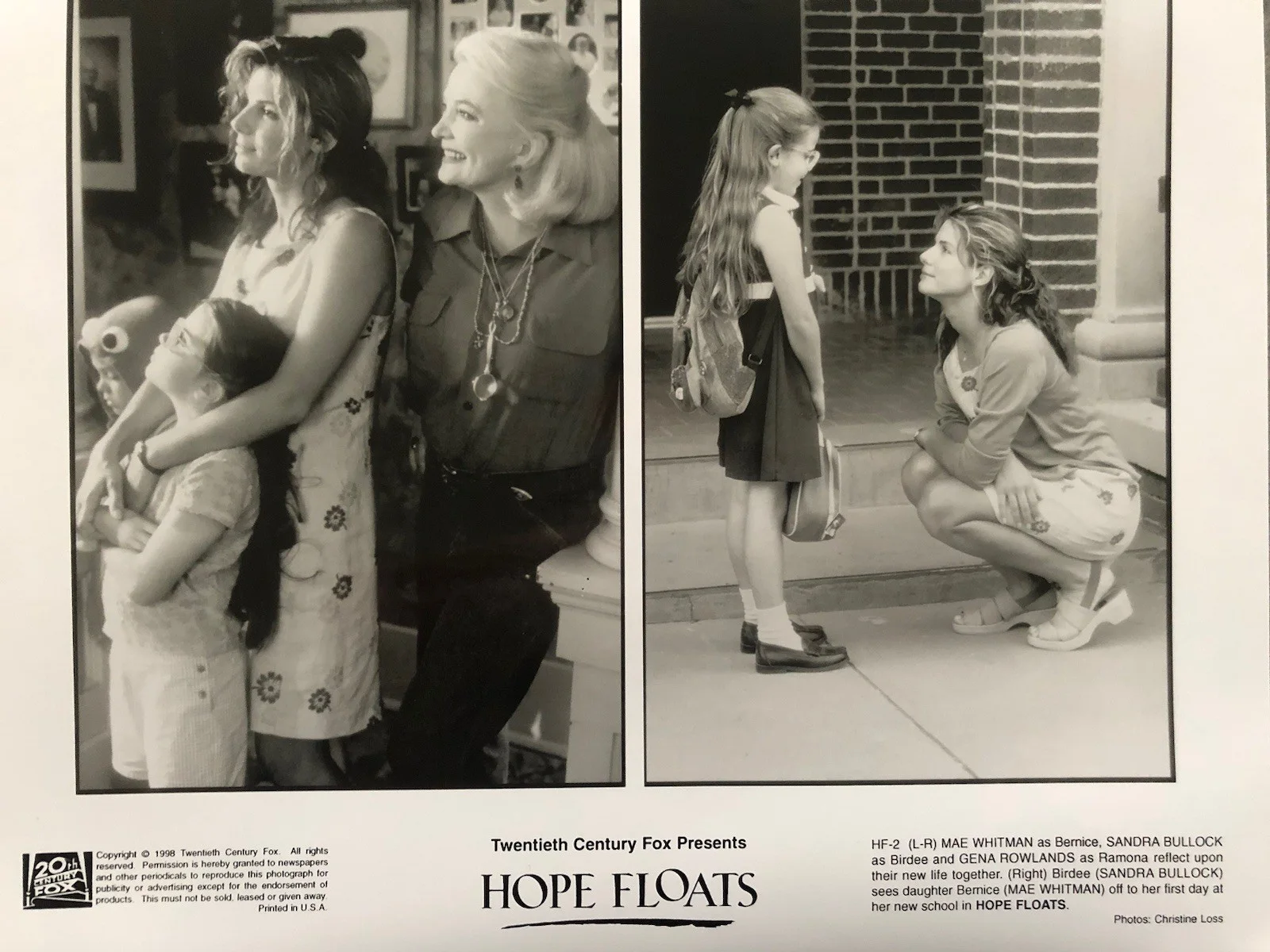 Cinema/Press Photos - Hope Floats - Movie Collectable, изображение 2