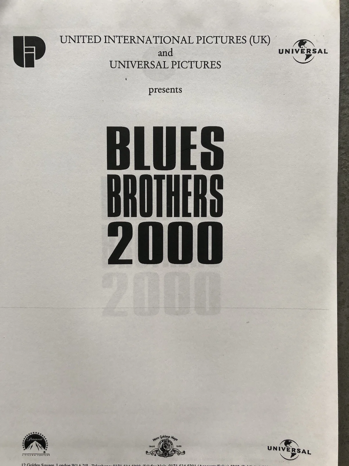 Cinema/Press Pack Blues Brothers 2000- Dan Aykroyd & John Goodman- Collectable, изображение 4
