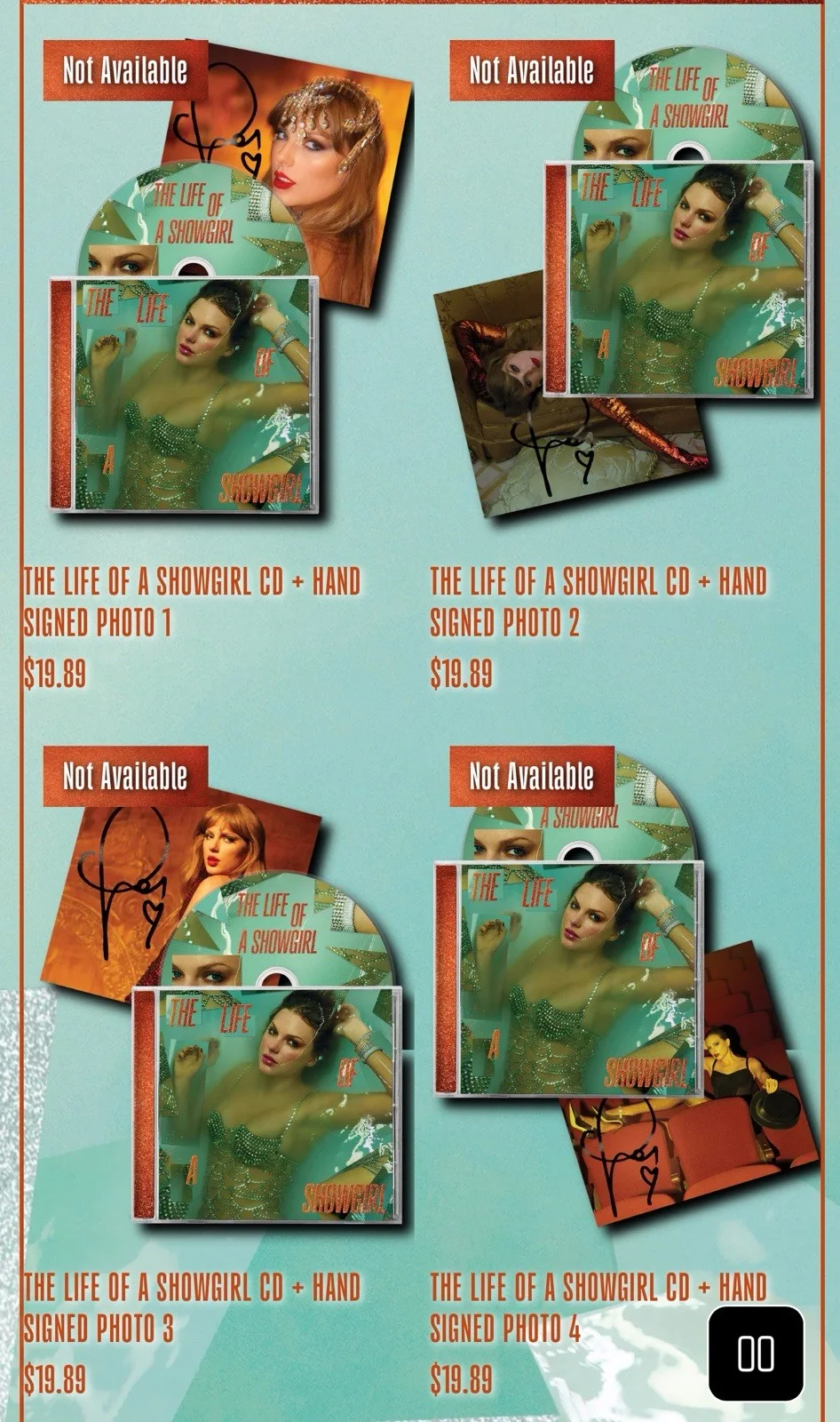 Taylor Swift - The Life of a Showgirl CD + Hand Signed Photos 1-4 Bundle, изображение 2