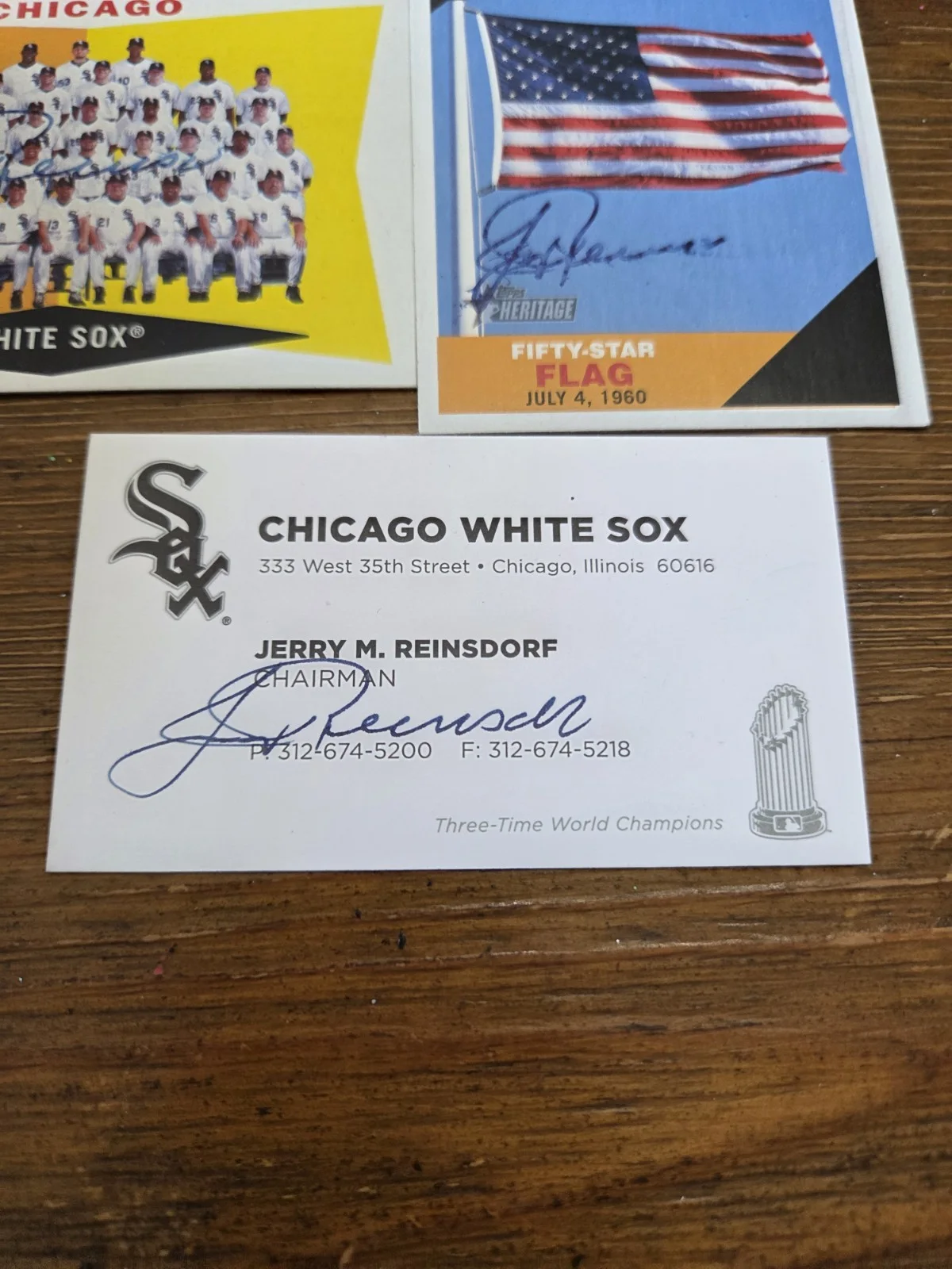 Chicago White Sox JERRY REINSDORF Signed Lot Business Card MLB HOF AUTOGRAPH, image 4