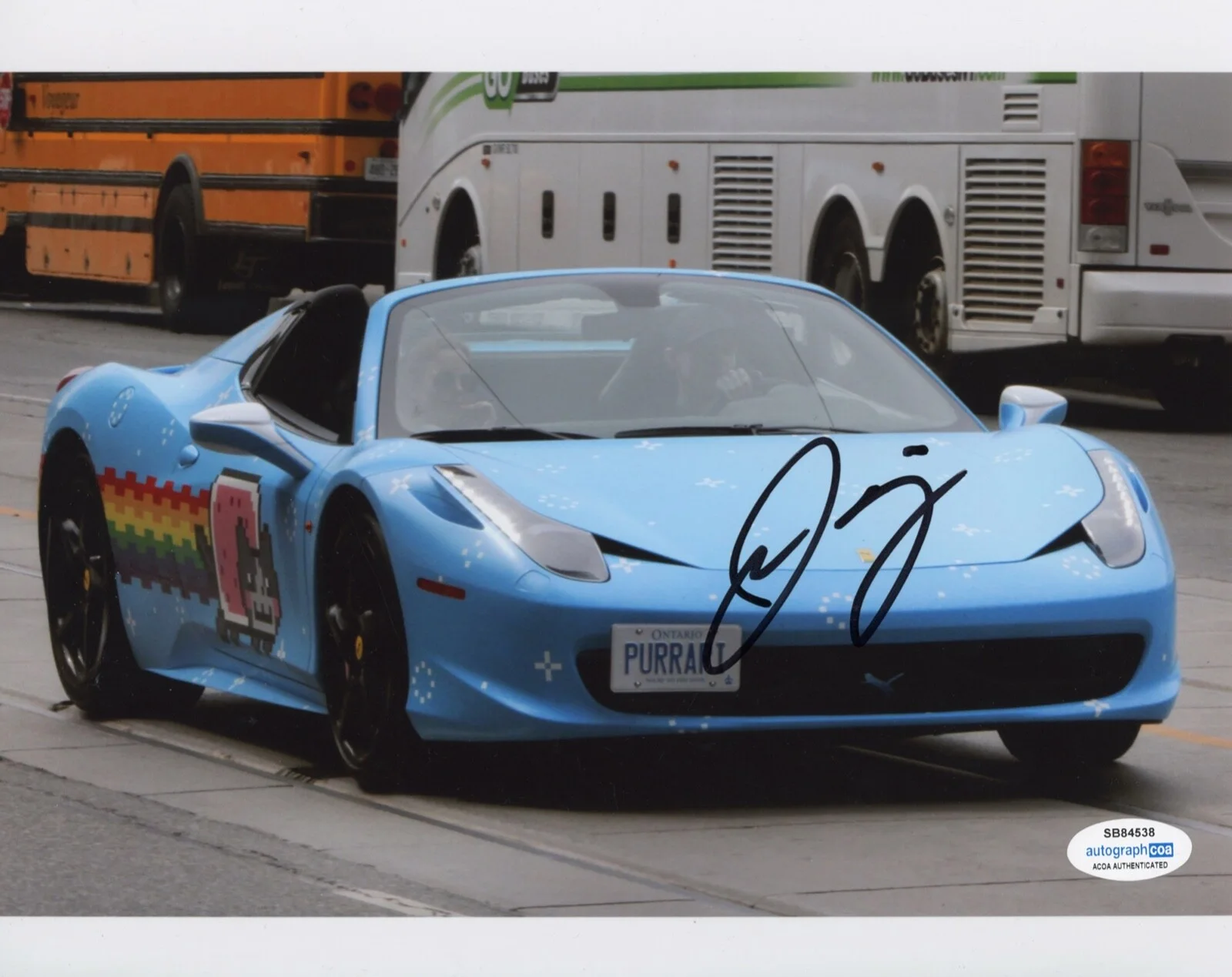 DEADMAU5 — Deadmau5 signed "PURRARI" 8x10 Photo b PROOF Seeya DJ Joel Zimmerman ACOA COA, image 3