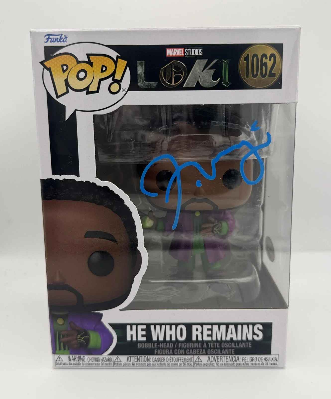 Jonathan Majors — Jonathan Majors "Loki" AUTOGRAPH Signed 'He Who Remains' 1062 Funko Pop ACOA, изображение 2