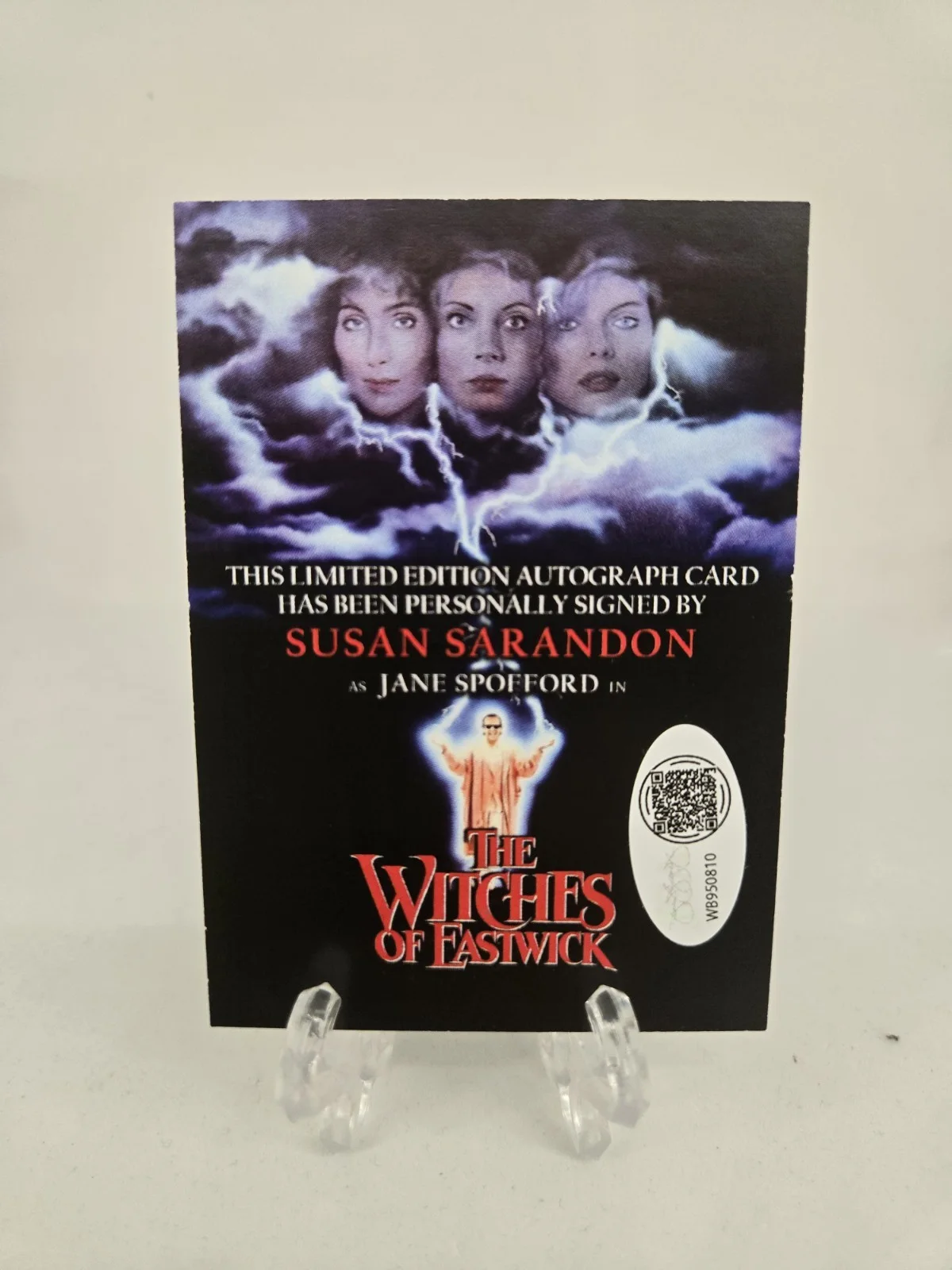 Susan Sarandon Signed The Witches of Eastwick CUSTOM Card! JSA COA, изображение 2