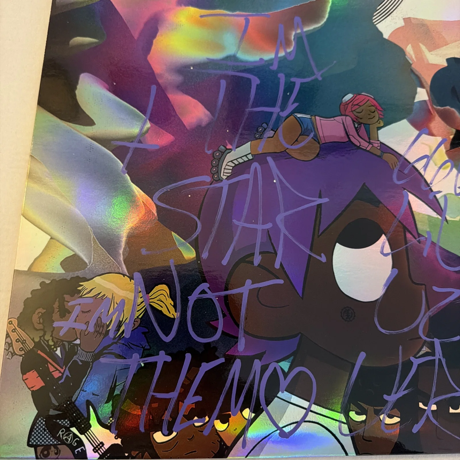 LIL UZI VERT VS THE WORLD SIGNED AUTOGRAPHED GREEN VINYL ALBUM RECORD JSA COA, изображение 3