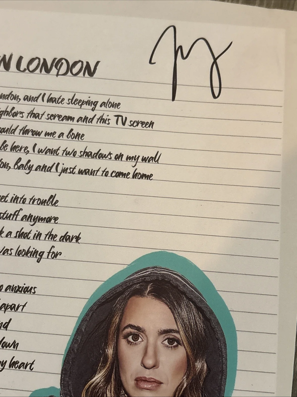 Morgan Wade 2am In London 8x10 Autographed Lyric Sheet VIP Lanyard 2024 Tour, изображение 3