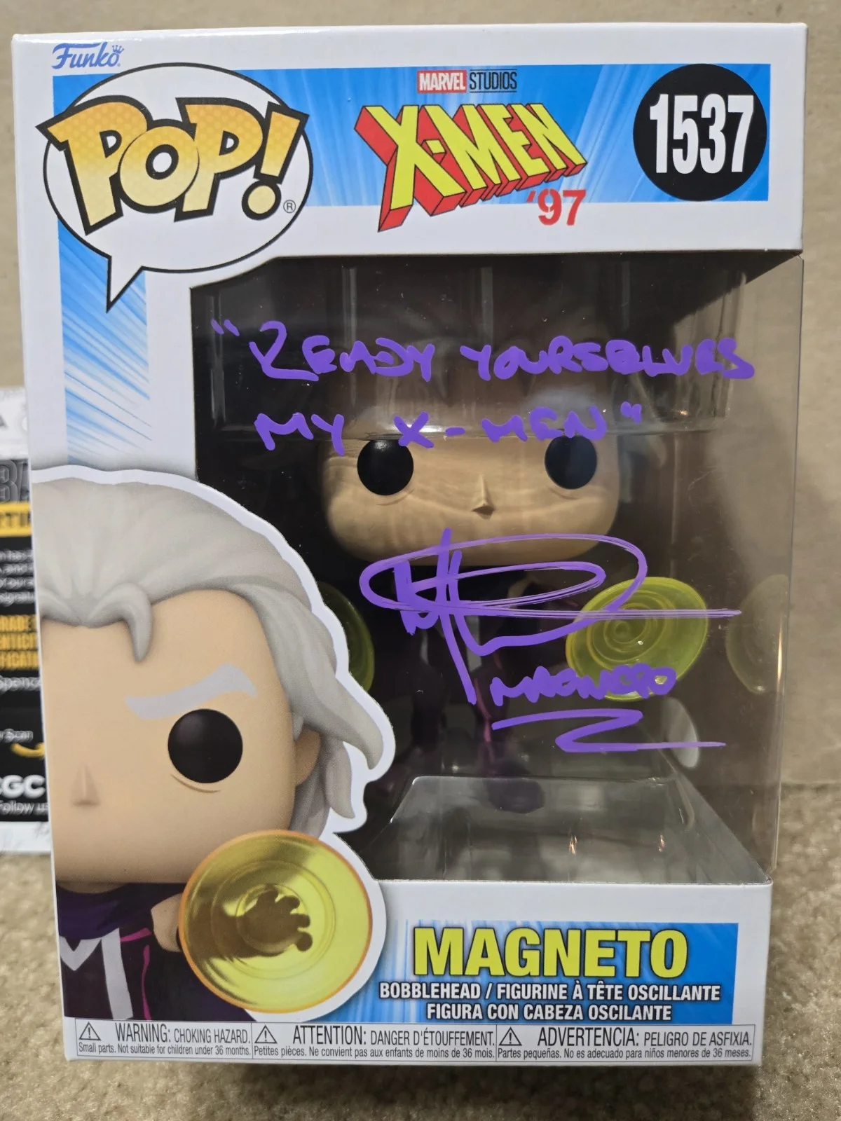 Matthew Waterson — Matthew Waterson Signed Magneto X-Men 97 Marvel Funko WITH QUOTE! JSA COA!, изображение 2