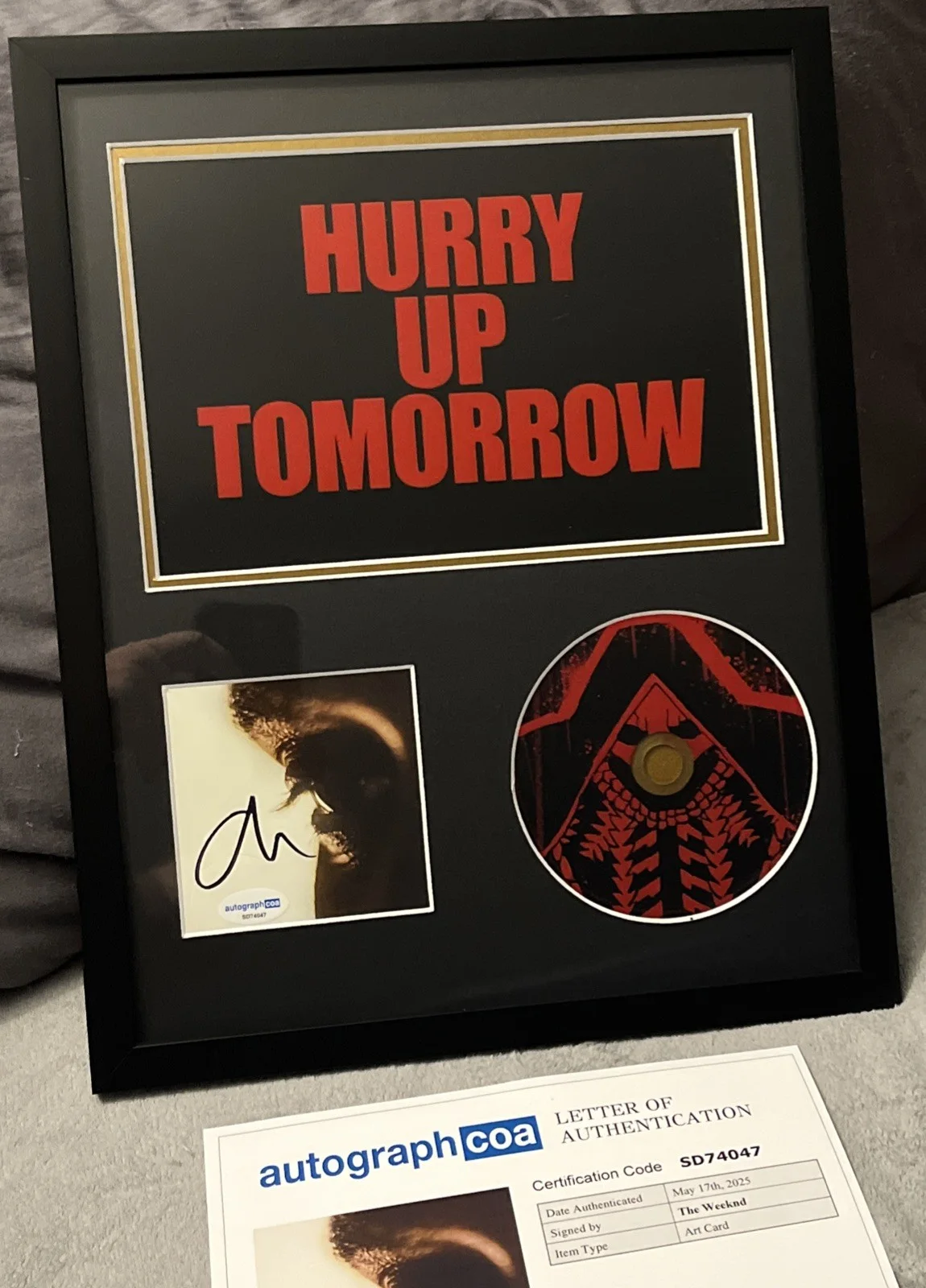 The Weeknd — The Weeknd Autograph Signed 11x14 Custom Framed DISPLAY Hurry Up Tomorrow ACOA, image 3