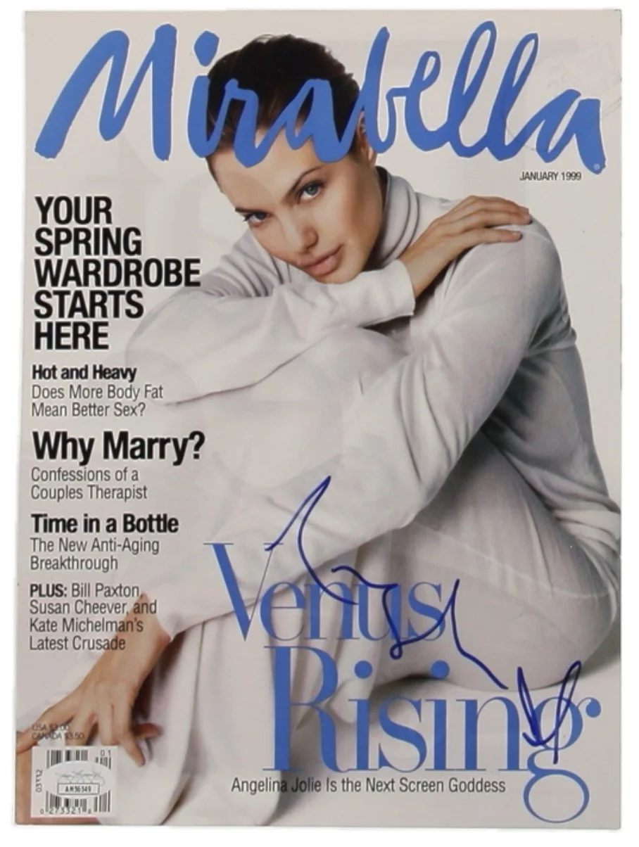 Angelina Jolie — Angelina Jolie Signed Autographed 1999 Mirabella Magazine Cover Page Photo JSA