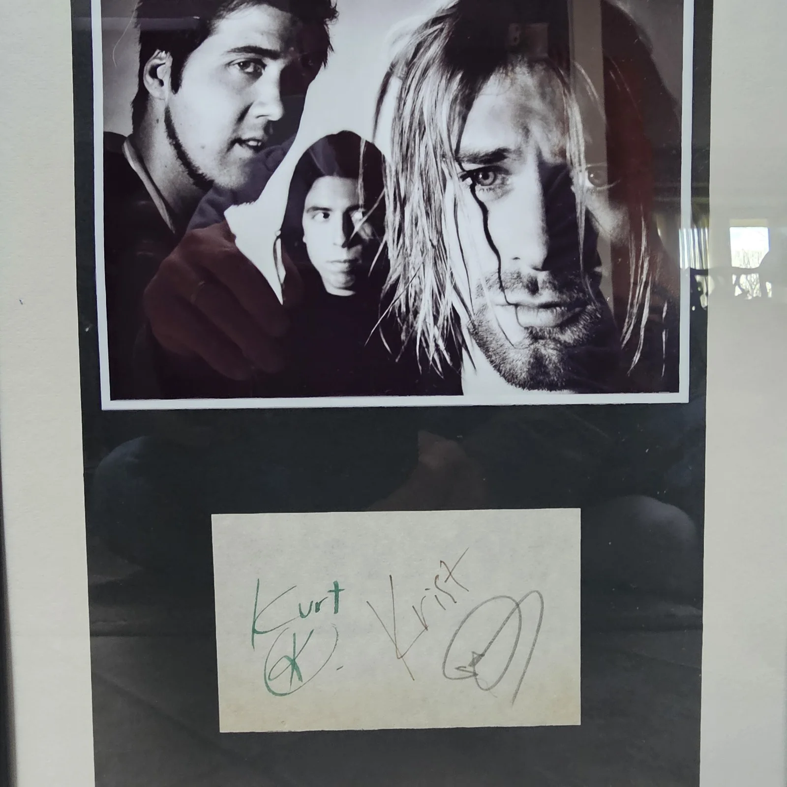 NIRVANA Full Band Authentic Hand Signed Autograph -Framed -Cobain -Grohl -COA, image 4