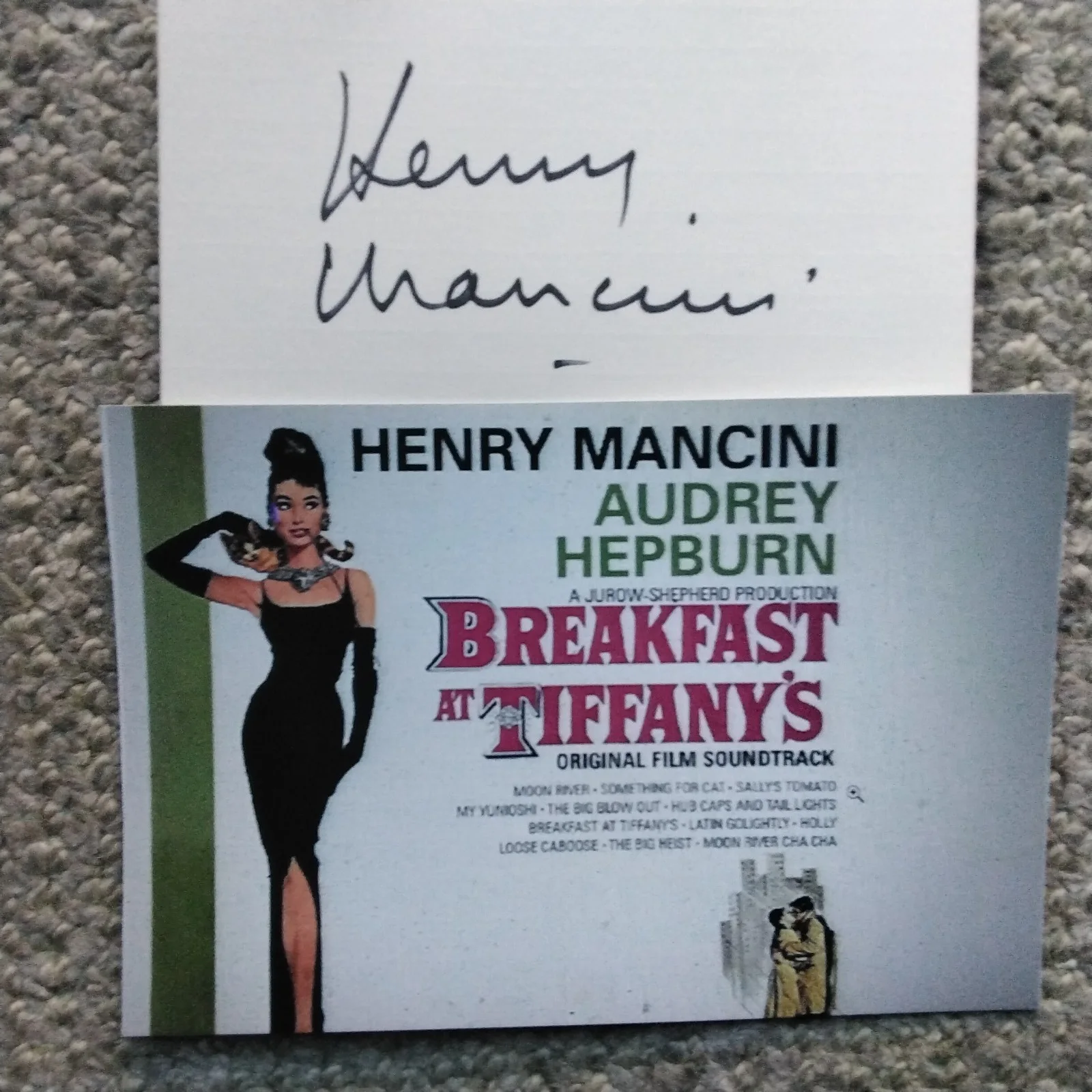 Henry Mancini SIGNED Card Photo Movie TV Composer Pink Panther Touch of Evil, изображение 2