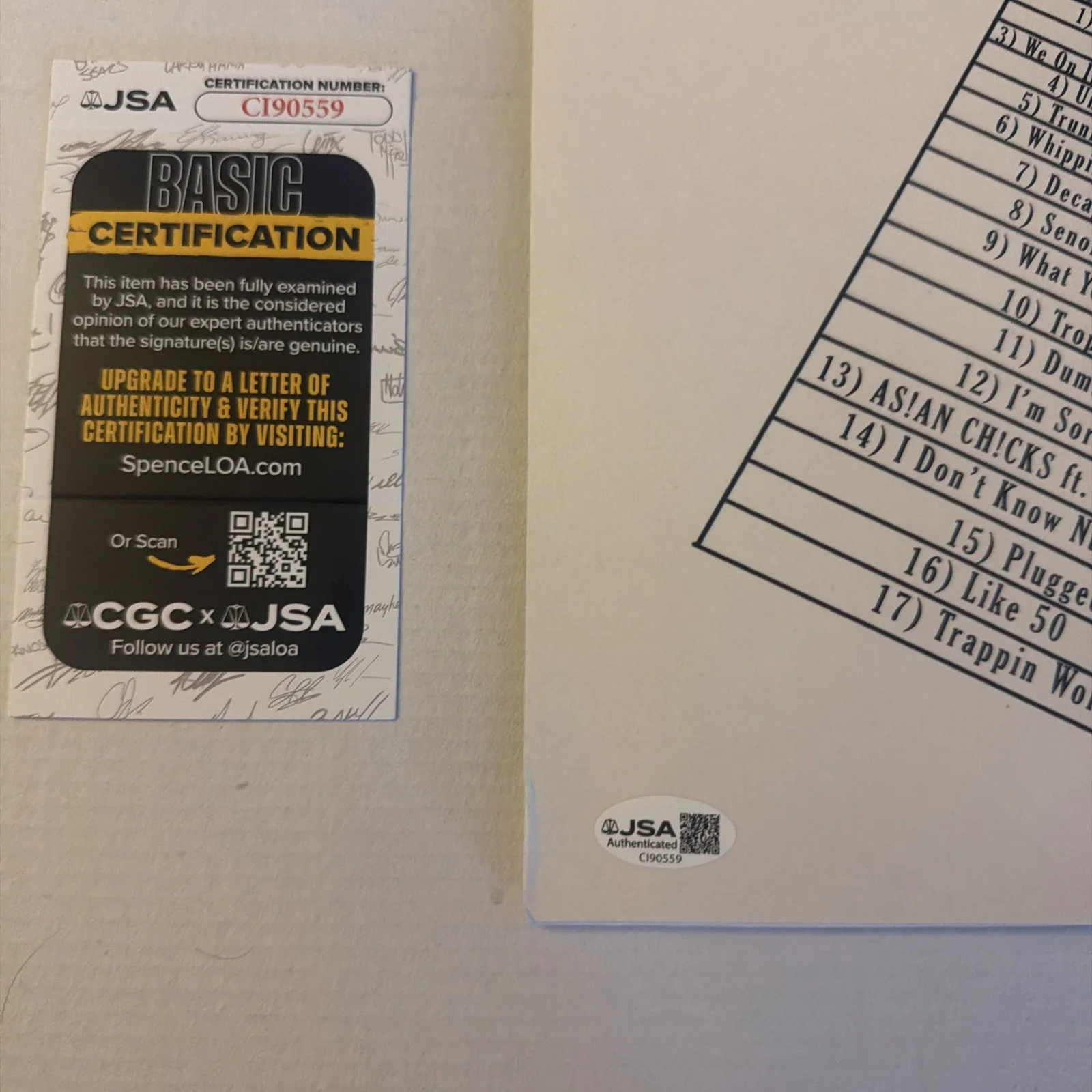 Lil Uzi Very Signed “The Real Uzi” Vinyl Record JSA COA, image 4