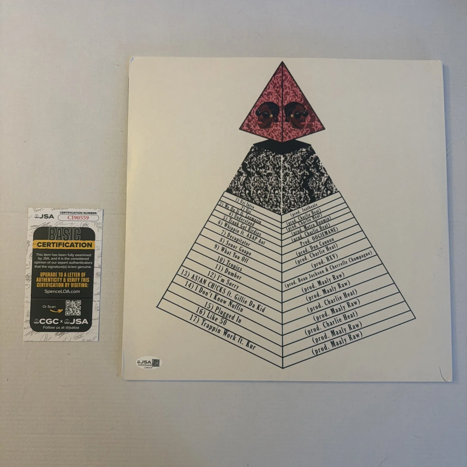 Lil Uzi Very Signed “The Real Uzi” Vinyl Record JSA COA, image 5