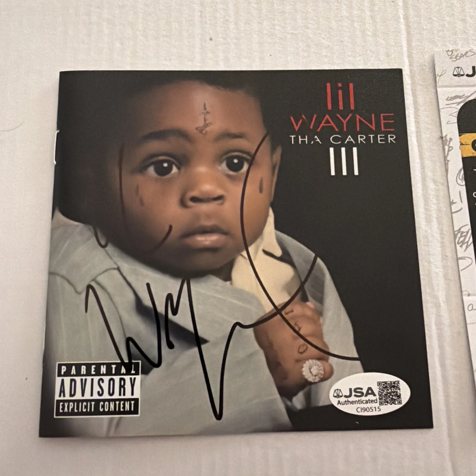 Lil Wayne Weezy Rapper Tha Carter III Signed Autographed CD Jacket Cover JSA COA, image 2