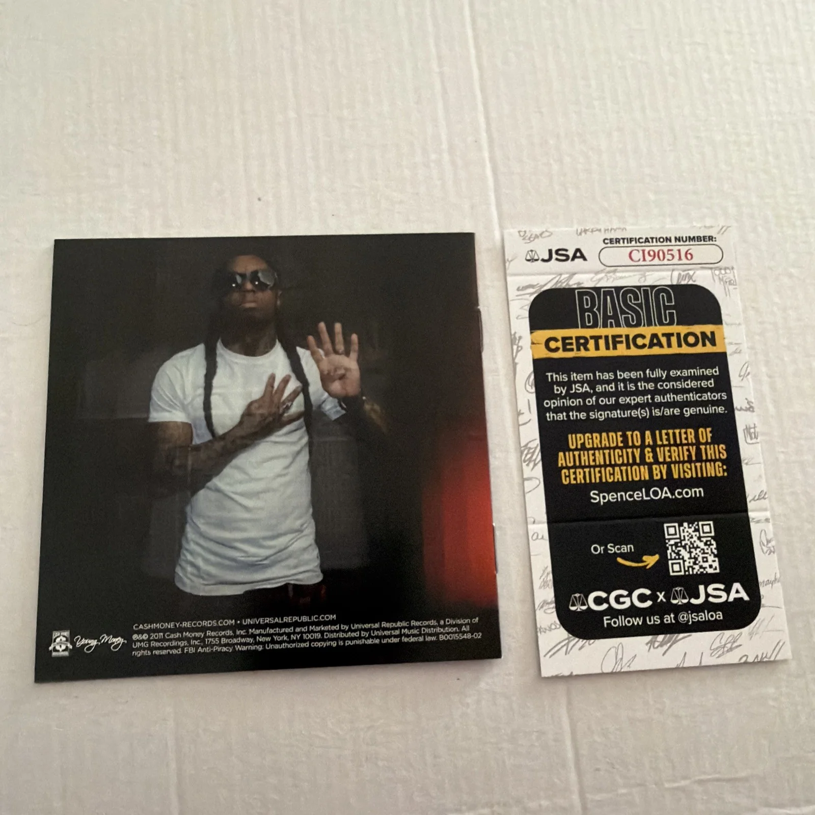 LIL WAYNE SIGNED THA CARTER IV 4 CD COVER RAPPER WEEZY JSA COA, image 3
