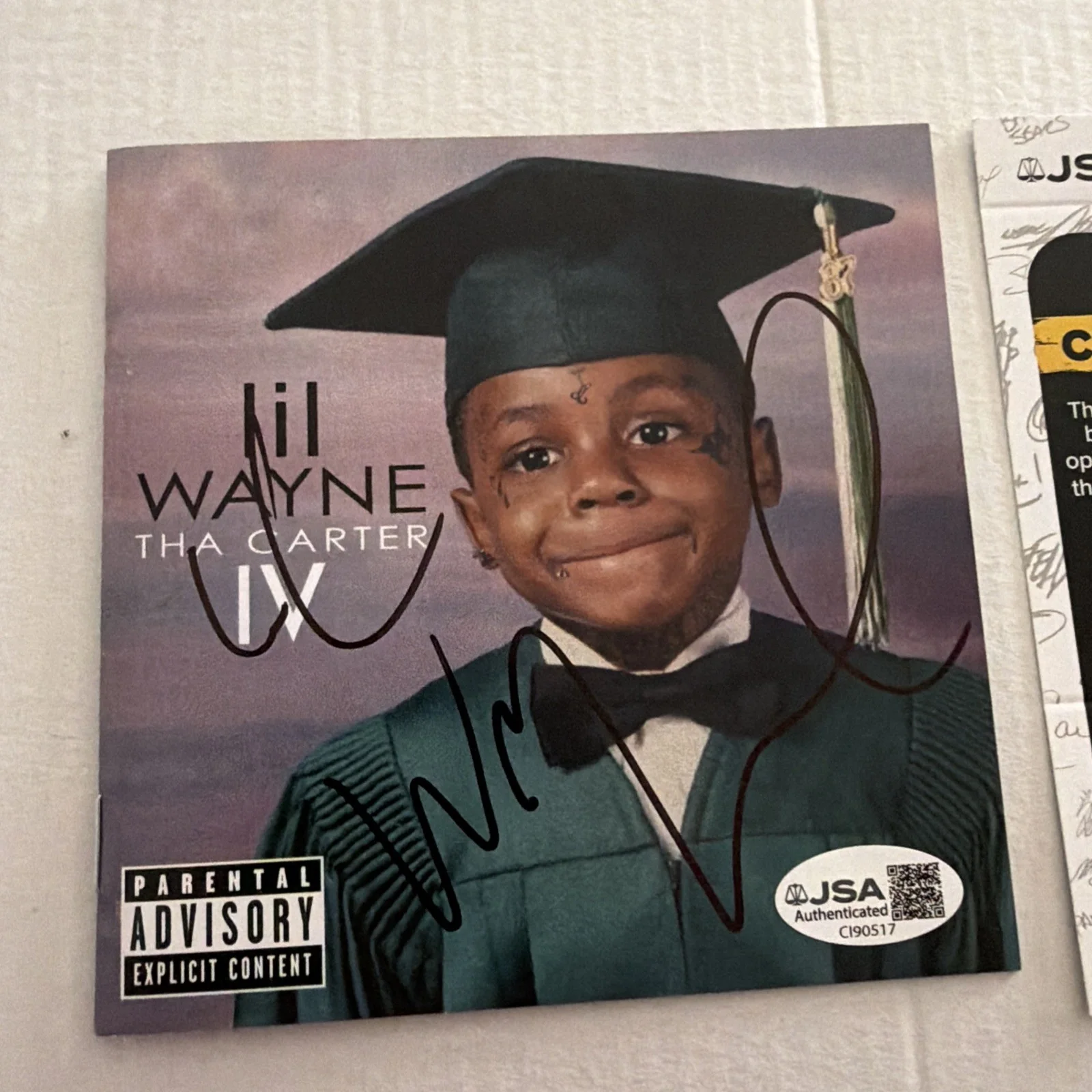 LIL WAYNE SIGNED THA CARTER IV 4 CD COVER RAPPER WEEZY JSA COA, image 2