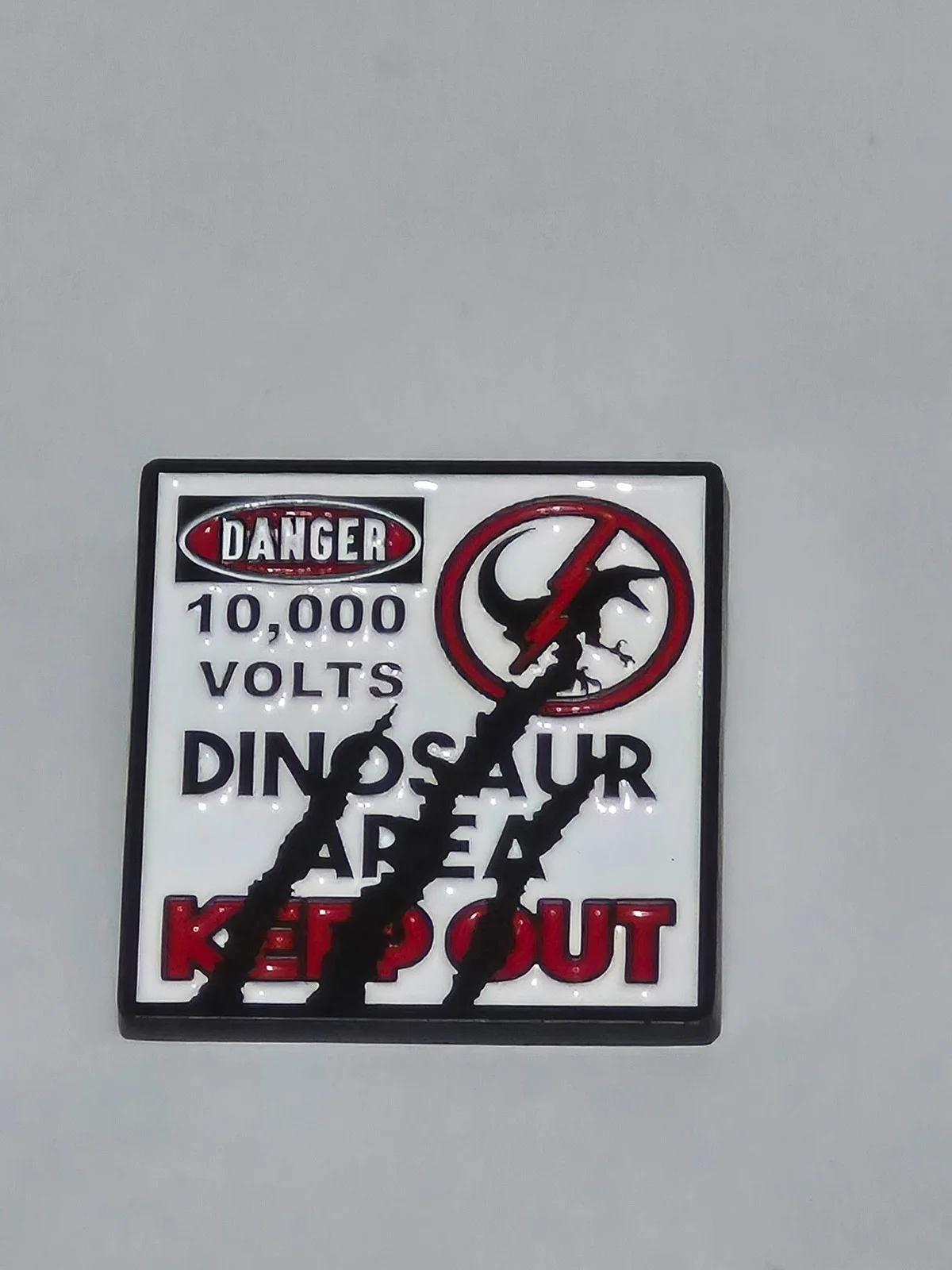 Danger Keep Out - Jurassic Park Collector Pin Badge, image 2