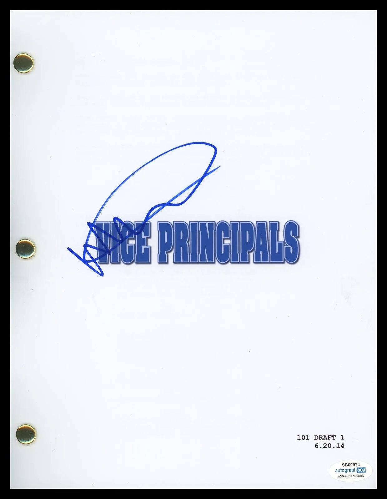 Walton Goggins — Walton Goggins "Vice Principals" AUTOGRAPH Signed Full Pilot Episode Script ACOA