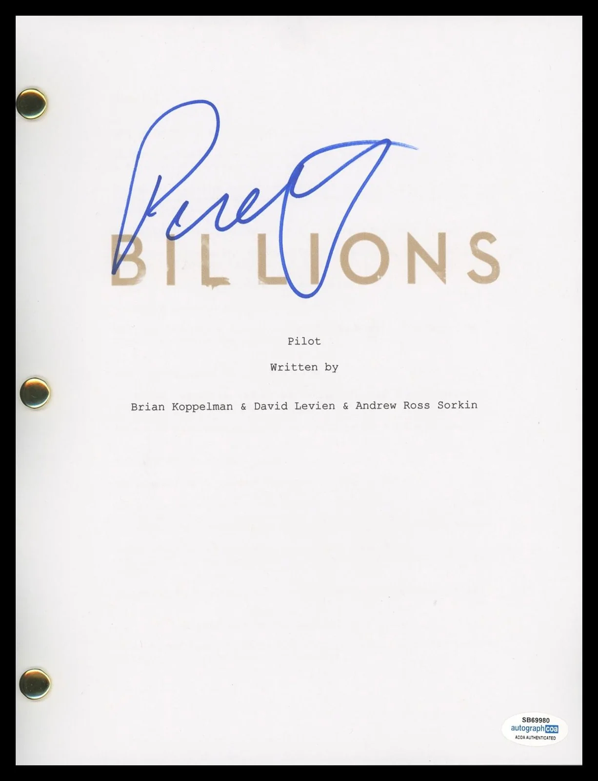 Paul Giamatti — Paul Giamatti "Billions" AUTOGRAPH Signed Complete Pilot Episode Script ACOA
