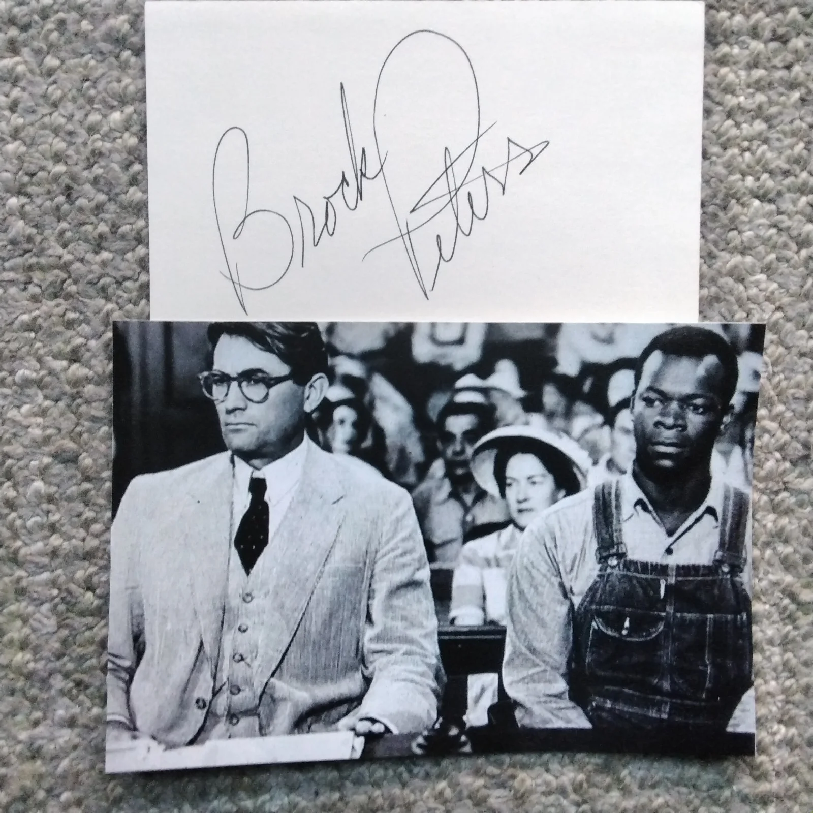 Brock Peters SIGNED Card Photo Movie TV Actor Carmen Jones Kill Mockingbird, изображение 2