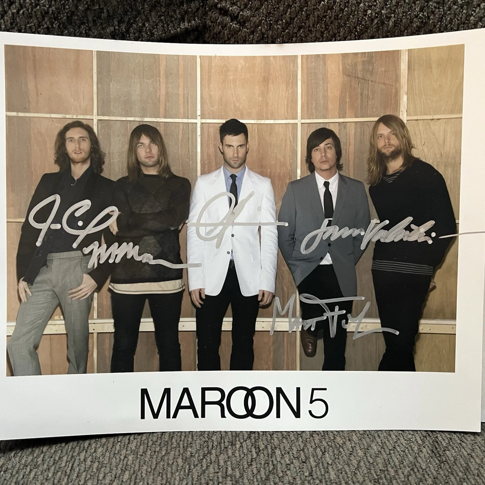 Maroon 5 Full Band Adam Levine Autographed 8x10 Photo, изображение 2