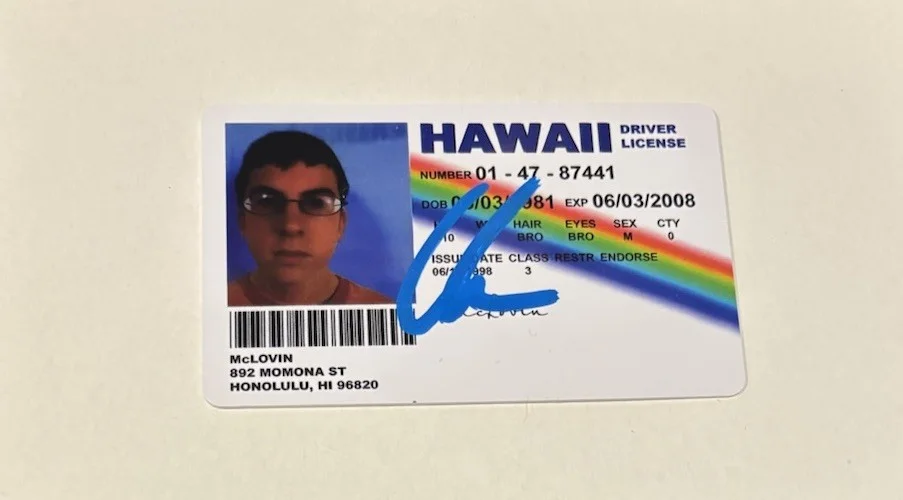 Christopher Mintz-Plasse SUPERBAD Signed Autographed McLovin Driver’s License, image 3