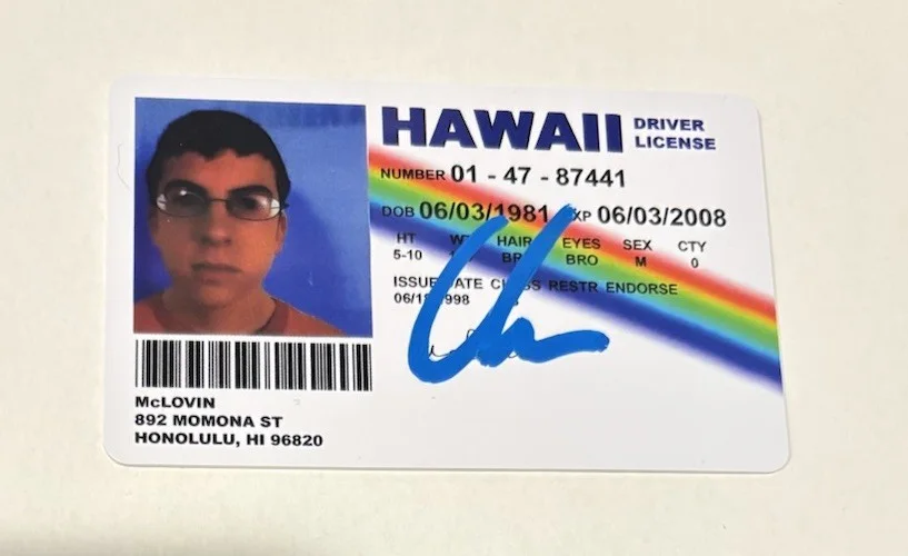 Christopher Mintz-Plasse SUPERBAD Signed Autographed McLovin Driver’s License, image 4