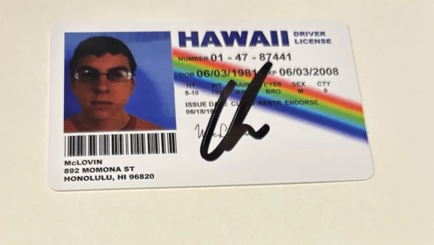Christopher Mintz-Plasse SUPERBAD Signed Autographed McLovin Driver’s License, image 2