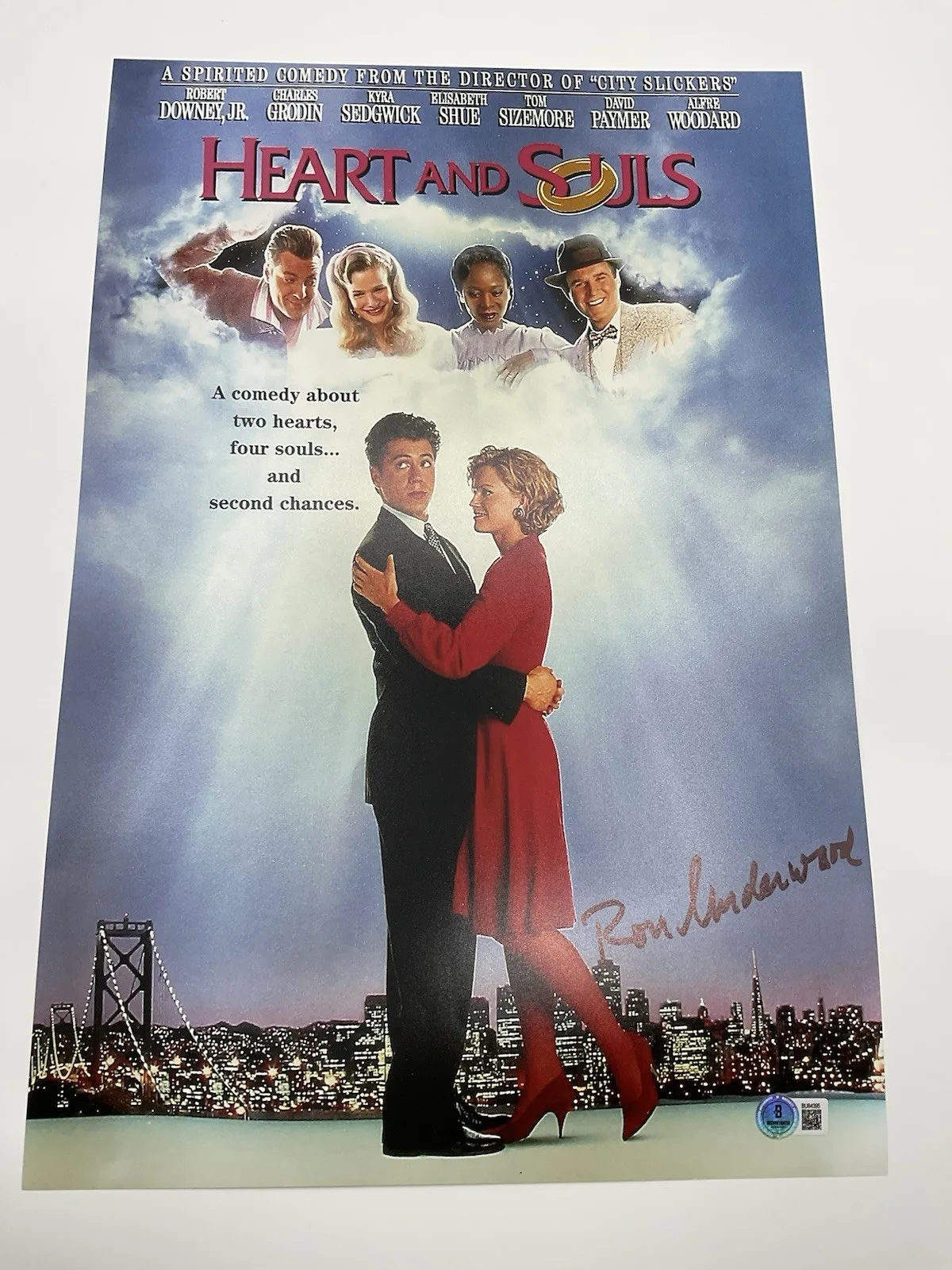 Ron Underwood — Ron Underwood signed photo BAS Heart and Souls signed 12x18 Director signed RDJ