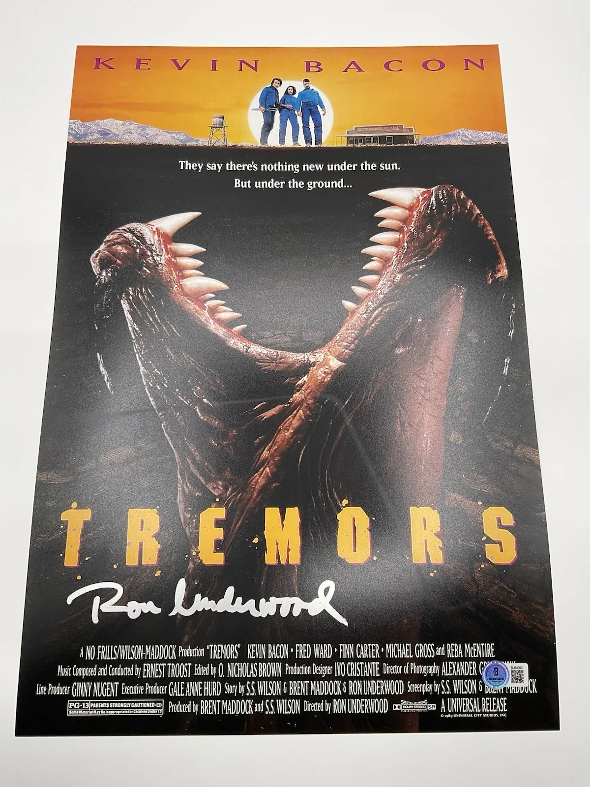 Ron Underwood — Ron Underwood signed photo BAS Tremors signed 12x18 Director signed Tremors auto