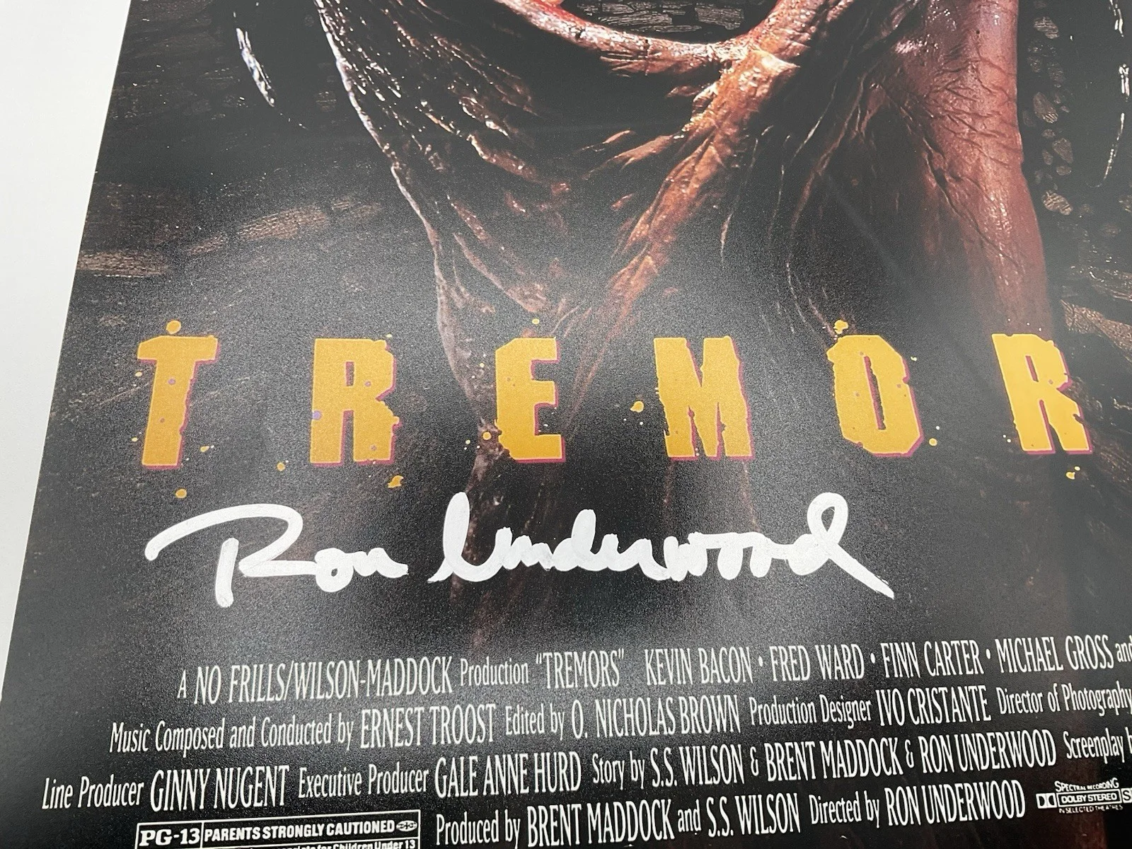 Ron Underwood — Ron Underwood signed photo BAS Tremors signed 12x18 Director signed Tremors auto, image 2