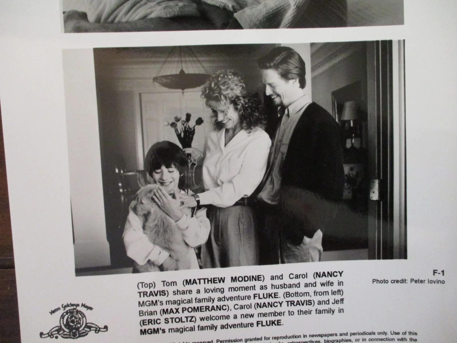 Nancy Travis/Max Pomeranc/Eric Stoltz/Matthew Modine(FLUKE)1995 8 x 10 B&W Photo, изображение 2