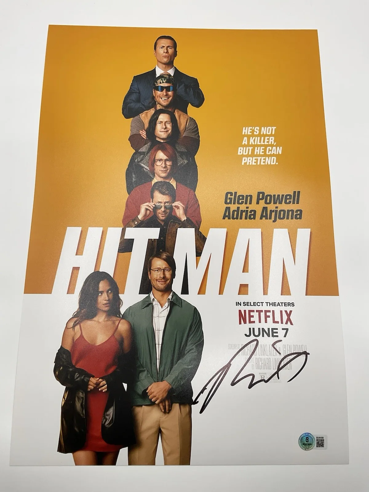 Richard Linklater — Richard Linklater signed photo Hit Man signed 12x18 BAS Director signed photo