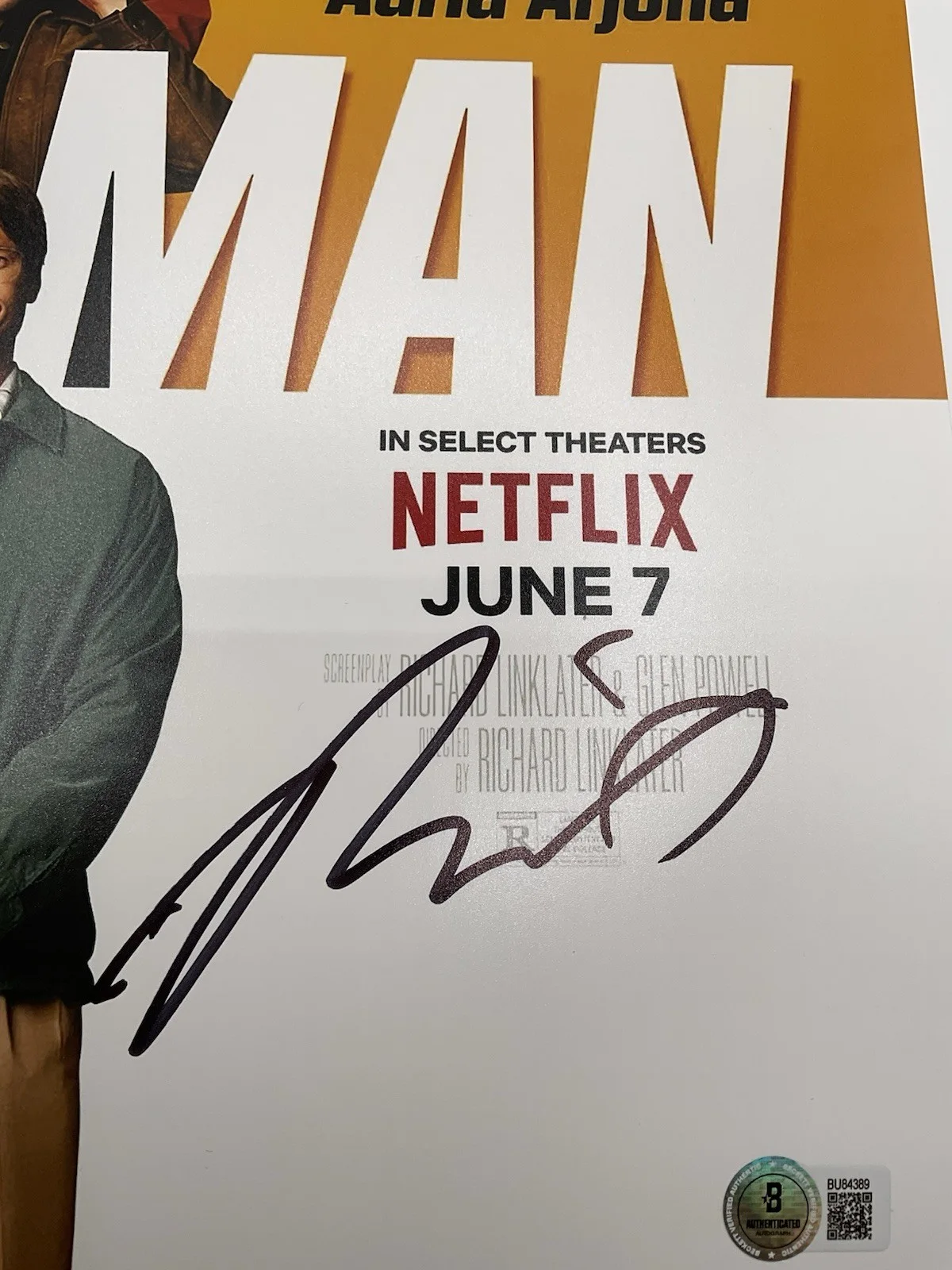 Richard Linklater — Richard Linklater signed photo Hit Man signed 12x18 BAS Director signed photo, изображение 2