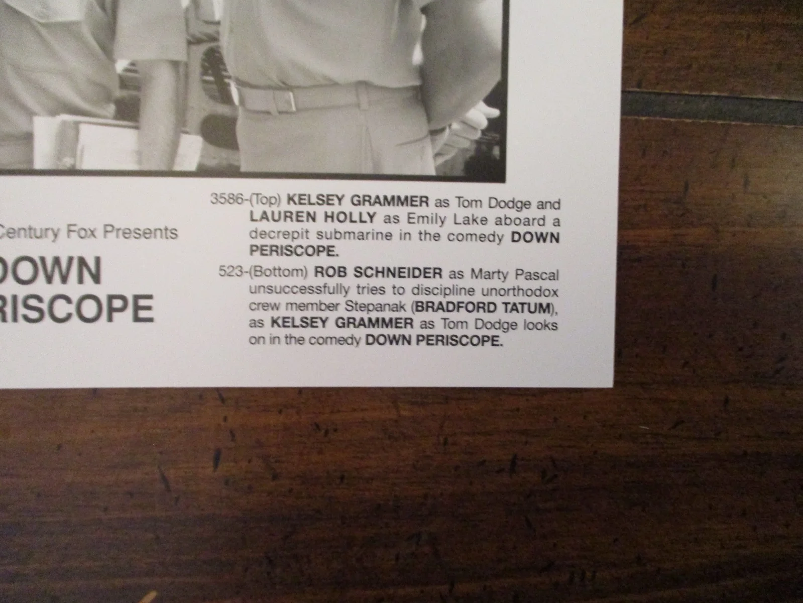Lauren Holly/Bradford Tatum/Rob Schneider(DOWN PERISCOPE)1996 8 x 10 B & W Photo, изображение 3