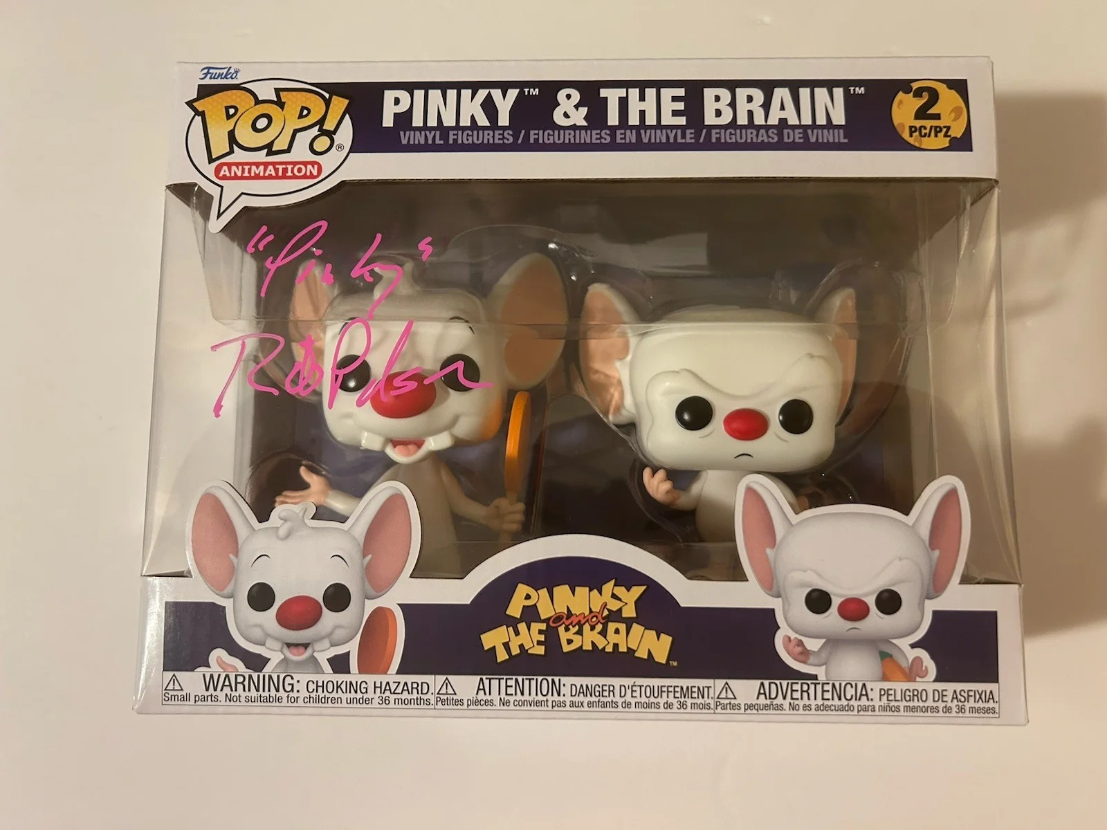 Rob Paulsen — Rob Paulsen Signed Pinky And The Brain Funko POP! 2-Pack Vinyl Autograph COA