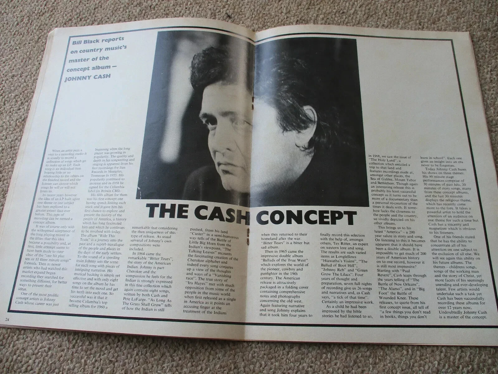 Johnny Cash. 1973 magazine article + full page colour picture, изображение 2